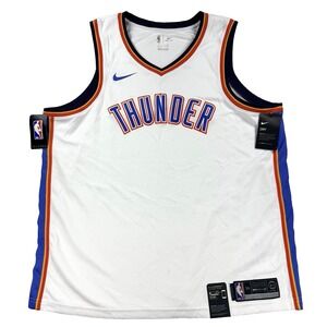 NWT Mens Nike Dri Fit Oklahoma City Thunder Blank Swingman Jersey NBA White 2XL